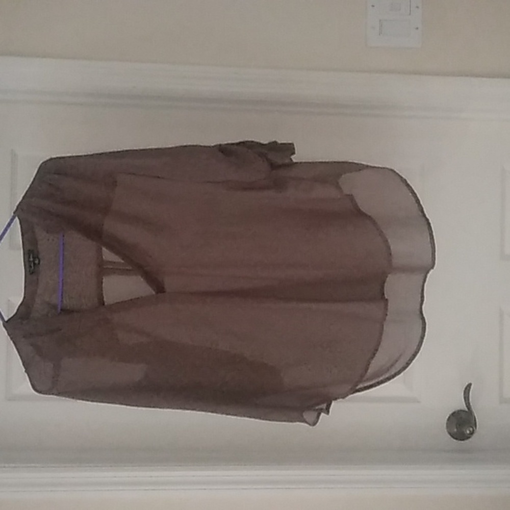 Womens sheer blouse size XL brown
